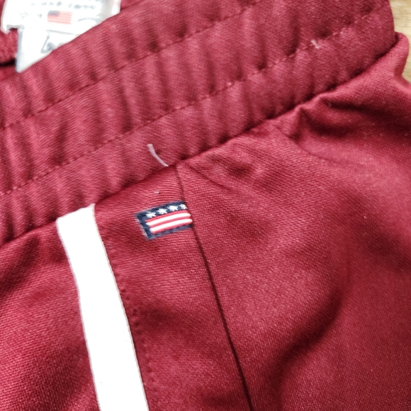 VINTAGE U.S. POLO ASSN GARNETT W/ WHITE STRIPE SIDE SNAP STRETCH PANTS SIZE XL - Picture 4 of 8